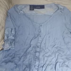 shy blue denim blouse size 14W